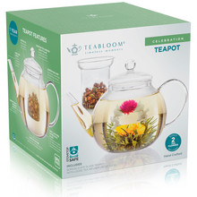 Load image into Gallery viewer, Teabloom Stovetop & Microwave Safe Glass Teapot