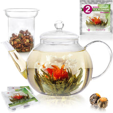 Load image into Gallery viewer, Teabloom Stovetop & Microwave Safe Glass Teapot