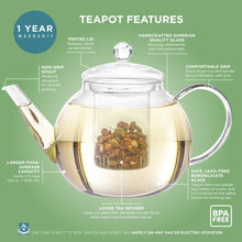 Load image into Gallery viewer, Teabloom Stovetop & Microwave Safe Glass Teapot