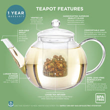 Load image into Gallery viewer, Teabloom Stovetop &amp; Microwave Safe Glass Teapot
