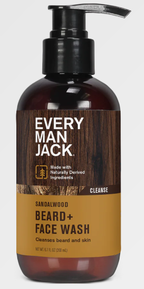 Every Man Jack Beard + Face Wash-6.7oz Sandalwood